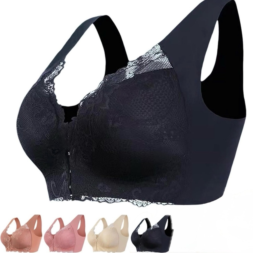 Lace Bralette Set (5 pieces) | cozy, front hook, no-show-straps